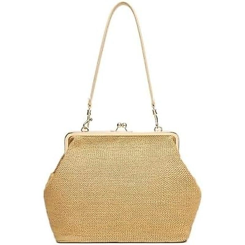 Kiss-lock Bolsa Para Mulheres Grande De Tecido Retro Alça Superior Beijo Fecho Ombro