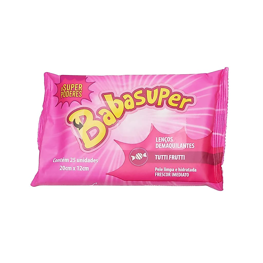 LENÇO DEMAQUILANTE BABASUPER SP TUTTI-FRUTTI UNIDADE CÓD.867