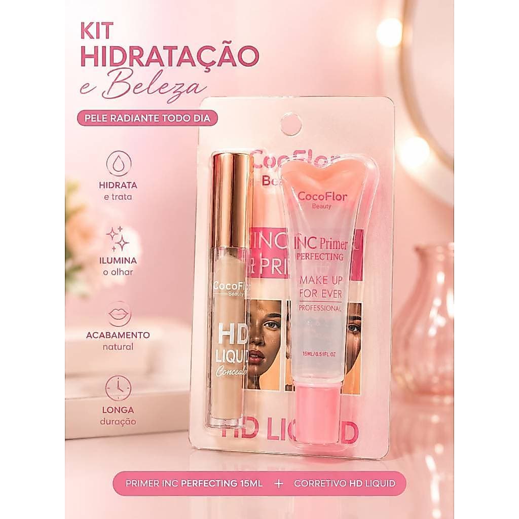 Primer e Corretivo Líquido HD Kit Hidratação