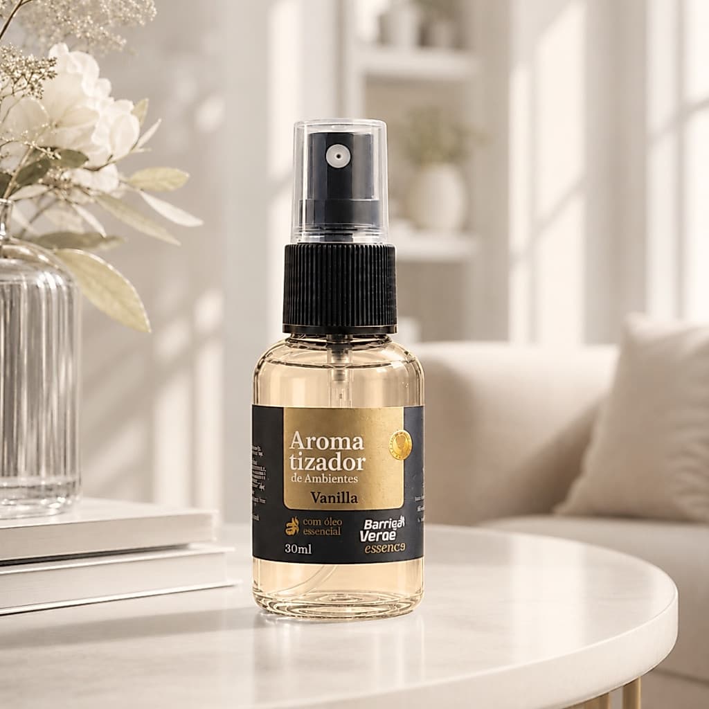 Aromatizador de Ambientes Borrifador Spray 30ml Baunilha Ambientes Internos e Escritórios