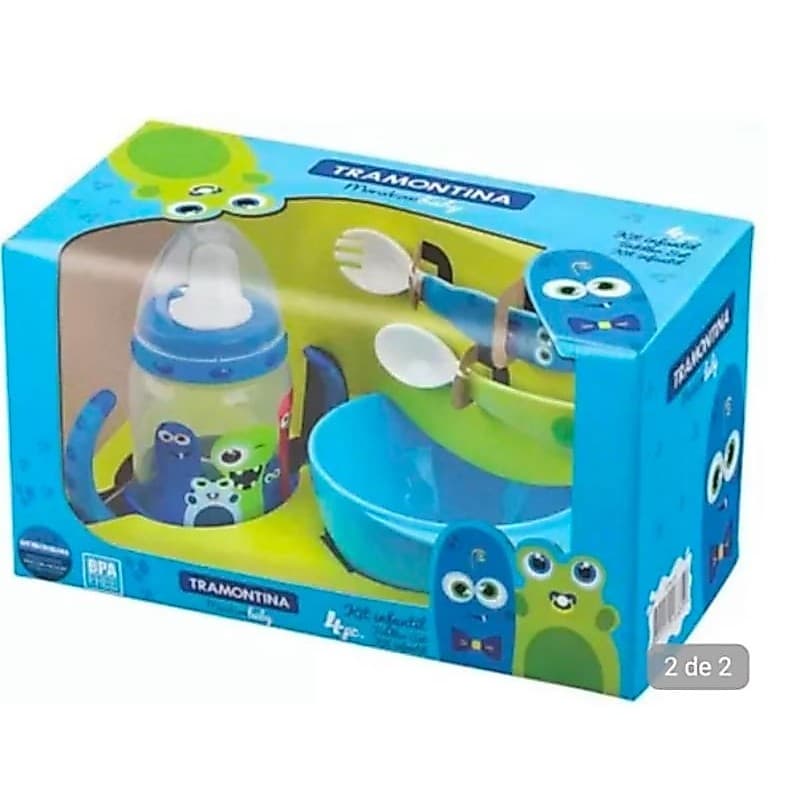 kit alimentação infantil tramontina baby monster
