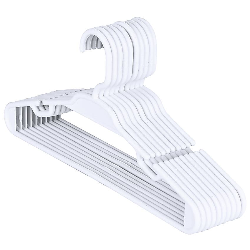 50 Cabide Infantil Branco 5,5mm Plástico Para Roupa Bebê e Criança