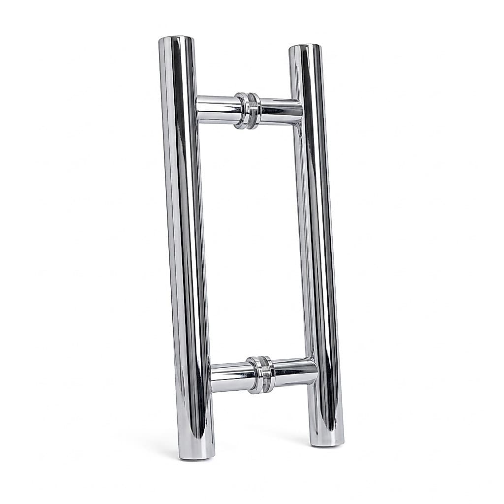 Puxador 30cm Inox 304 Tubular Modelo H Duplo Portão Porta Vidro Madeira