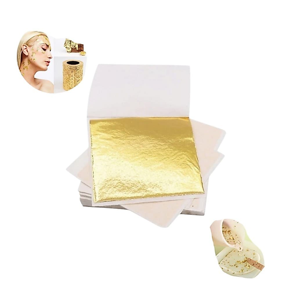10 Folhas metalicas de Ouro - Prata - Rose  Ou Champagne - 8,5 cm x 8,5cm Artesanato Decoração