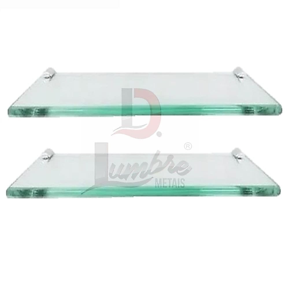 Kit Prateleira De Vidro Reto (10x30cm 2 Peças) Organizador De Box E Decoração De Ambiente