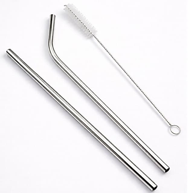 Kit Canudo de Inox Reutilizável + Escova Higienizadora (3 Peças)