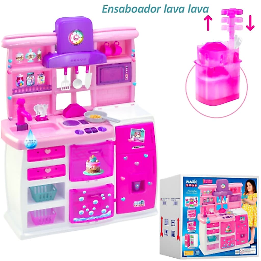 Cozinha Grande Infantil Saí Agua de Verdade Completa + Emsaboador + Acessórios