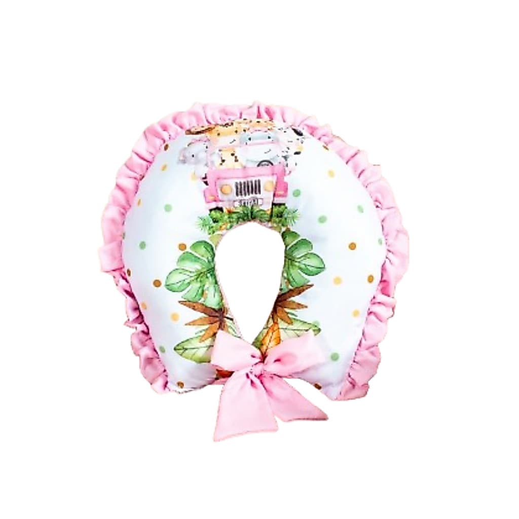Almofada Amamentação Safari Rosa Sublimado 100% Poliéster Menina