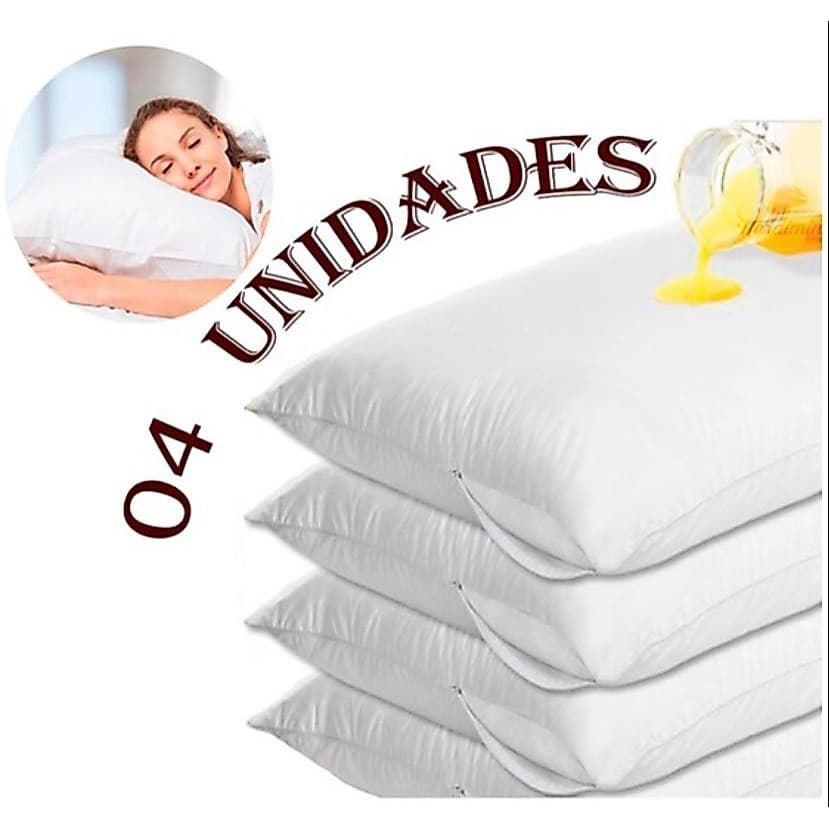 kit 4 fronha Capa protetora para Travesseiro Impermeável 70x50 com zíper oferta