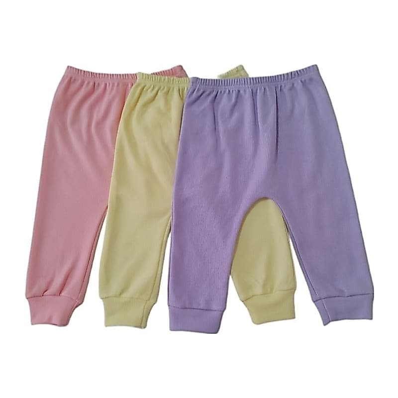 kit 3 calça mijao bebe malha canelada