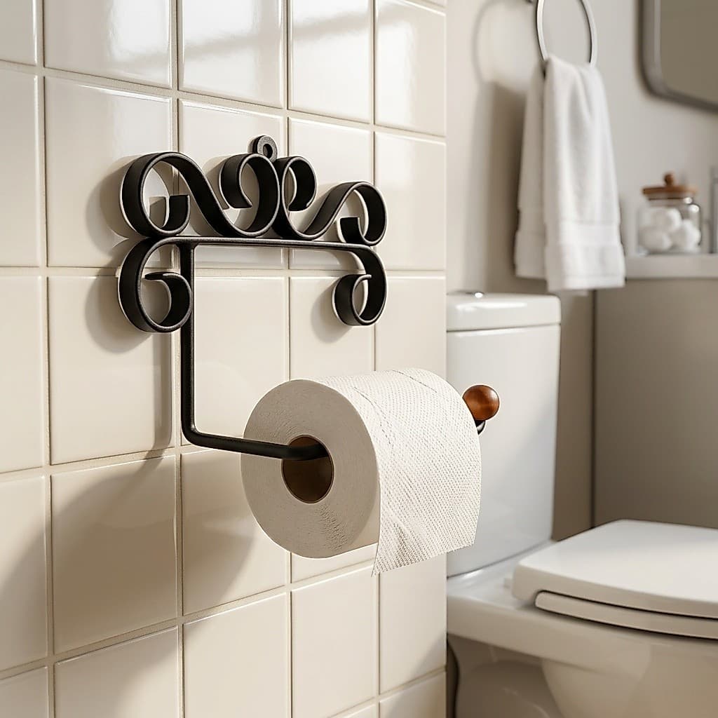 Suporte Papel Higiênico Colonial Decorativo em Ferro