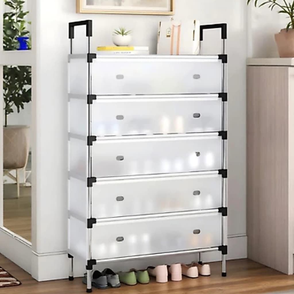 Sapateira Organizadora Vertical Inox 4 e 5 Andares Organizador Multiuso Armário de Sapato Calçados