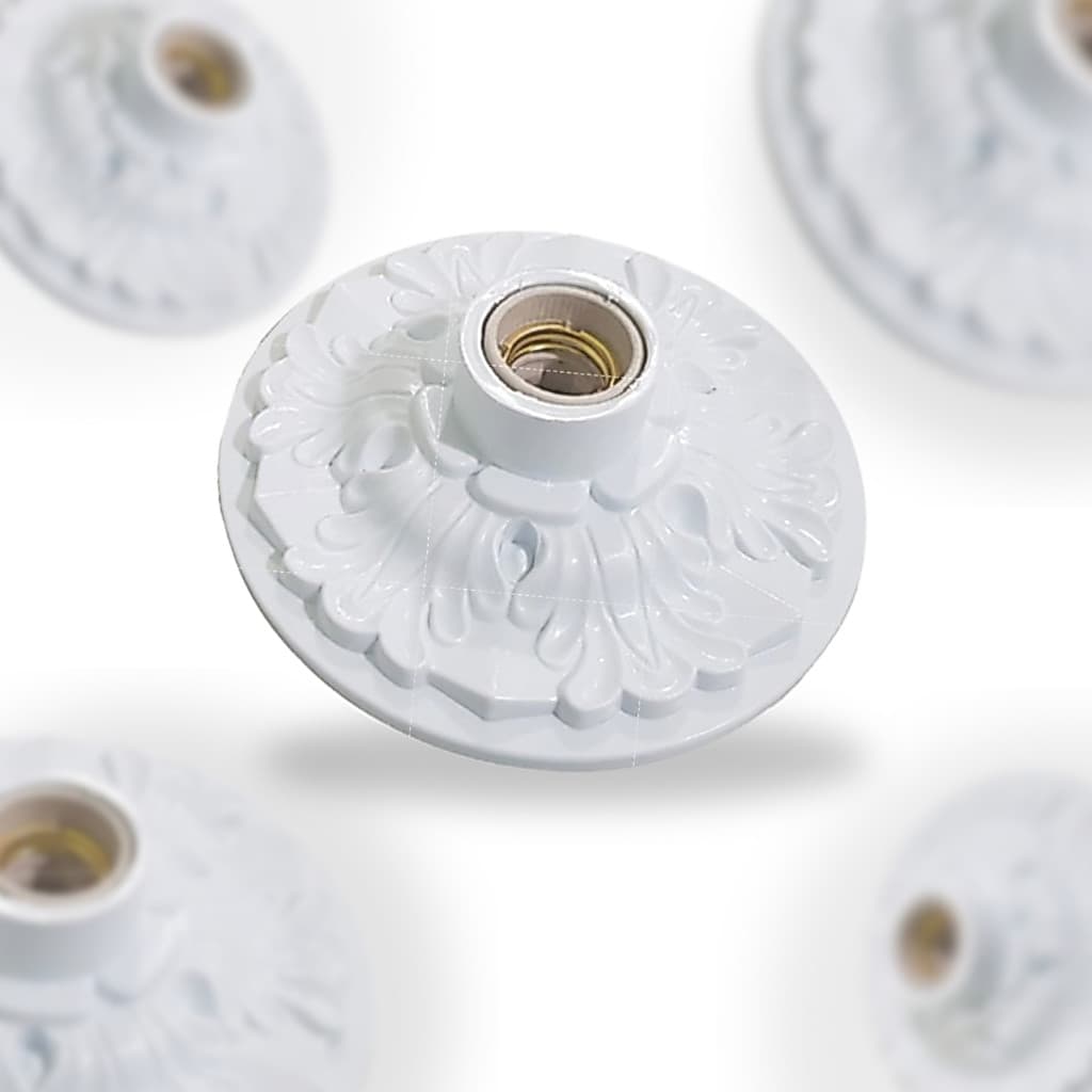 Kit 10 Plafonier Plafon Colonial Branco Soquete Teto lustre redondo luminária,casa e decoração