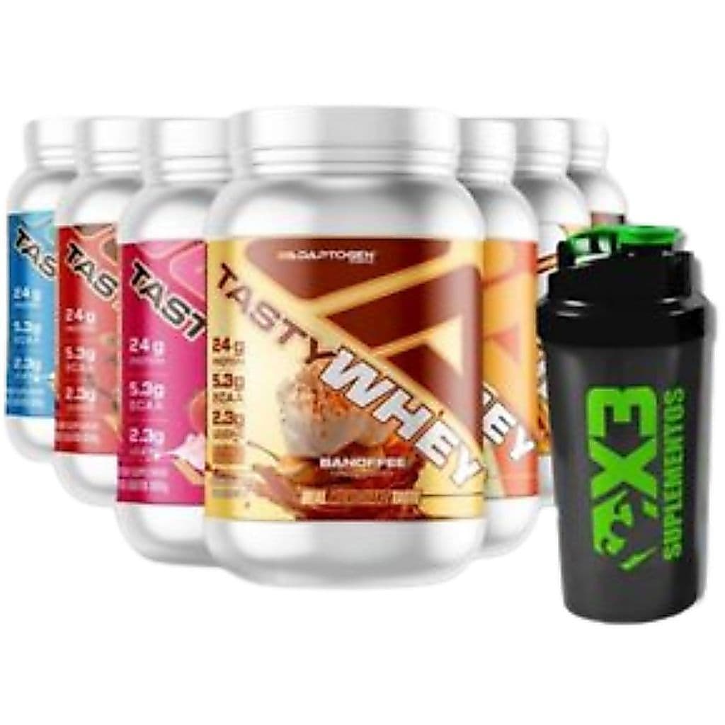 Tasty Whey 3W Gourmet 900g (Diversos Sabores) - Adaptogen + Coqueteleira 600ml - X3 Suplementos
