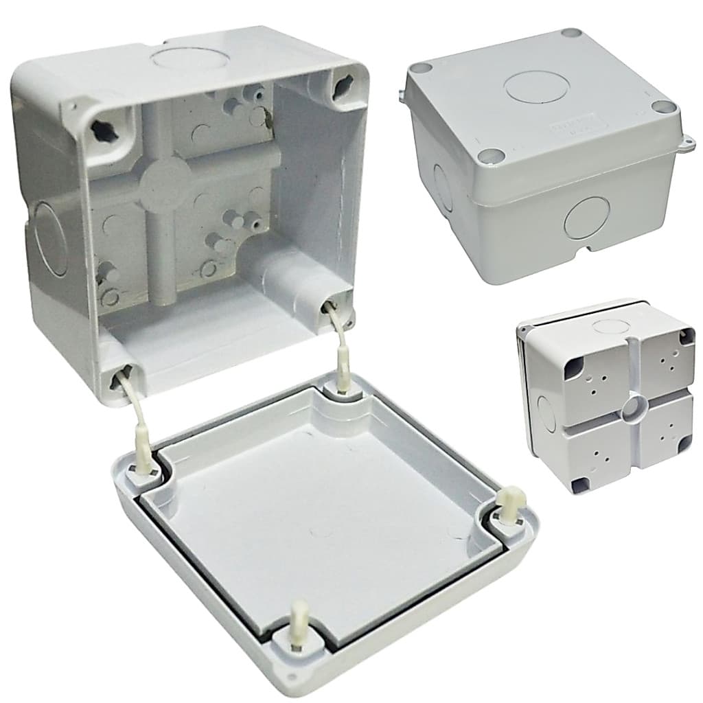 Kit Caixa Plastica Organizadora Camera Cftv 100x100x70mm Ip65