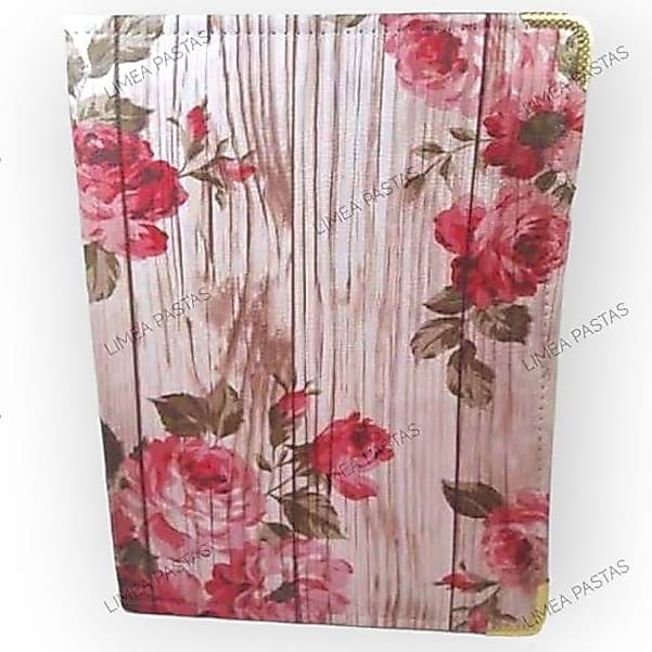 Pasta Estampada Floral Roseada, Número 3, Para Hinos, Corais  de Igreja