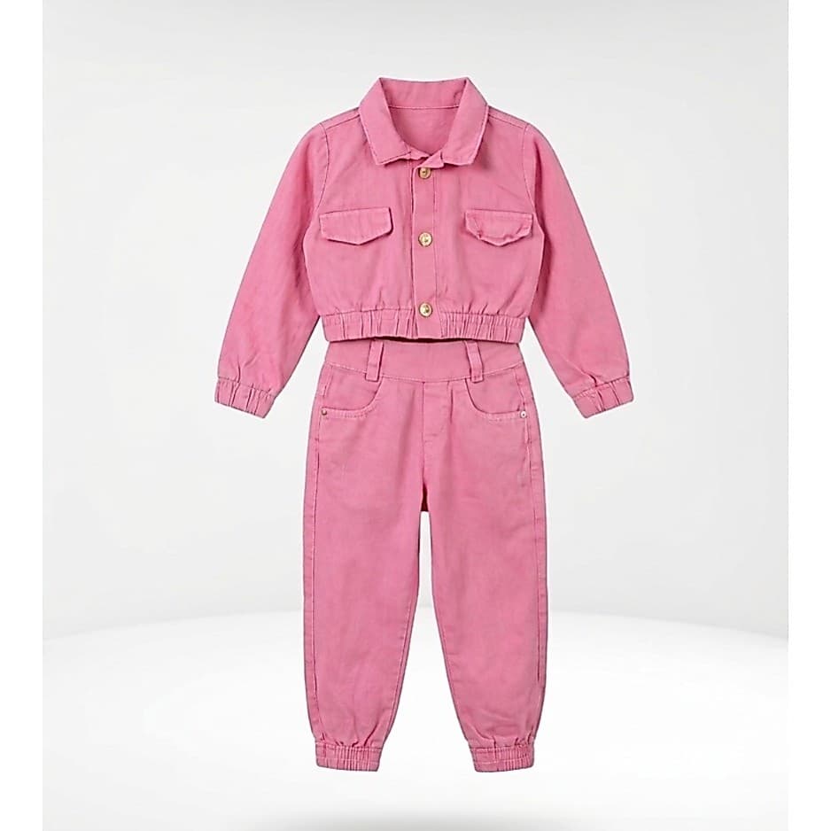 Conjunto infantil menina 2 peças calça e jaqueta jeans blogueirinha
