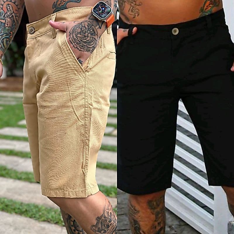 KIT 2 Bermudas de Sarja DM - Para Passeios e Dia-a-Dia