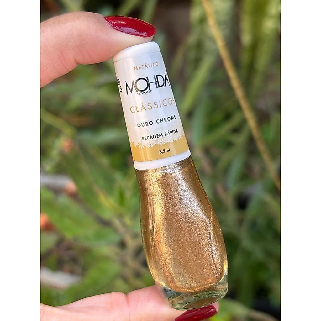 Esmalte Mohda dourado metálico - OURO CHROME 8,5ml