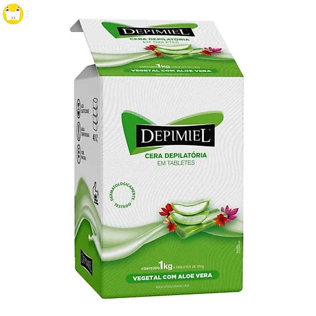 Cera Depilatória em Tabletes Vegetal com Aloe Vera 1Kg - Depimiel