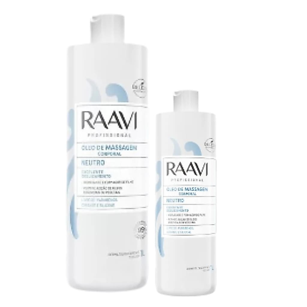 Óleo Neutro Para Massagem Corporal 1L ~ 500ml Raavi
