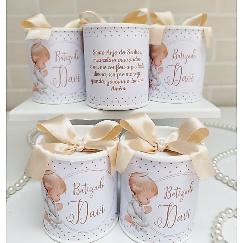 Tubolata Personalizada 7x6 Anjinho / Lembrancinha Batizado / Santo Anjo / FAZEMOS EM TODOS OS TEMAS