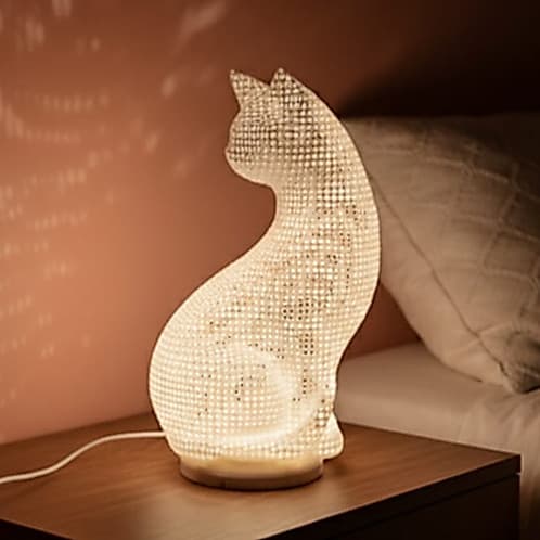 Luminária Decorativa Gato 3D Criativa – Abajur LED para Quarto, Sala e Escritório