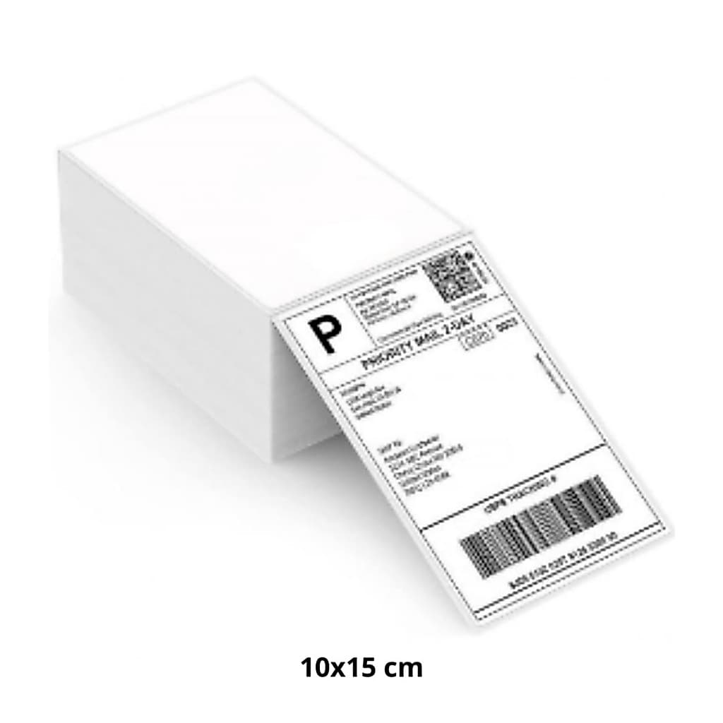 Etiqueta Térmica Branca 10x15 Papel Adesivo Contínuo Identificador Embalagem E-Commerce Envios