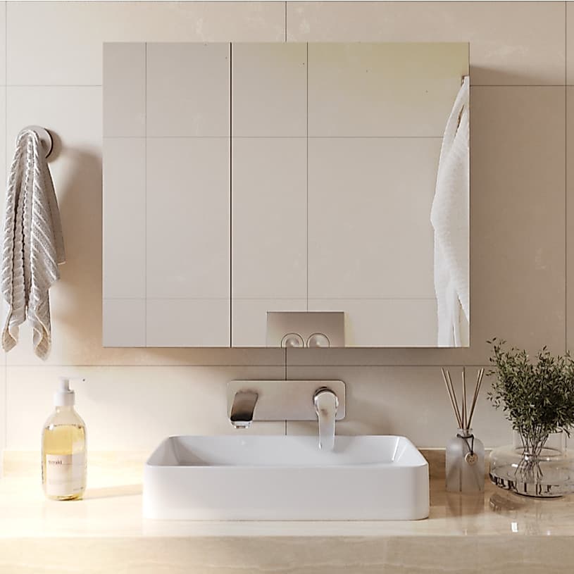 Espelheira Klein com 2 Portas Com Vidro E 4 Divisórias Flex - T&T