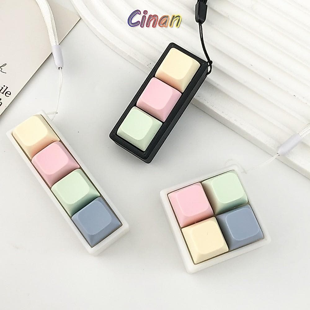 Teclado De Dedo CINAN , Botão Chave 2/3/4 Teclas Chaveiro Fidget , Gadget Passe O Tempo Keycap Brinquedo De Descompressã
