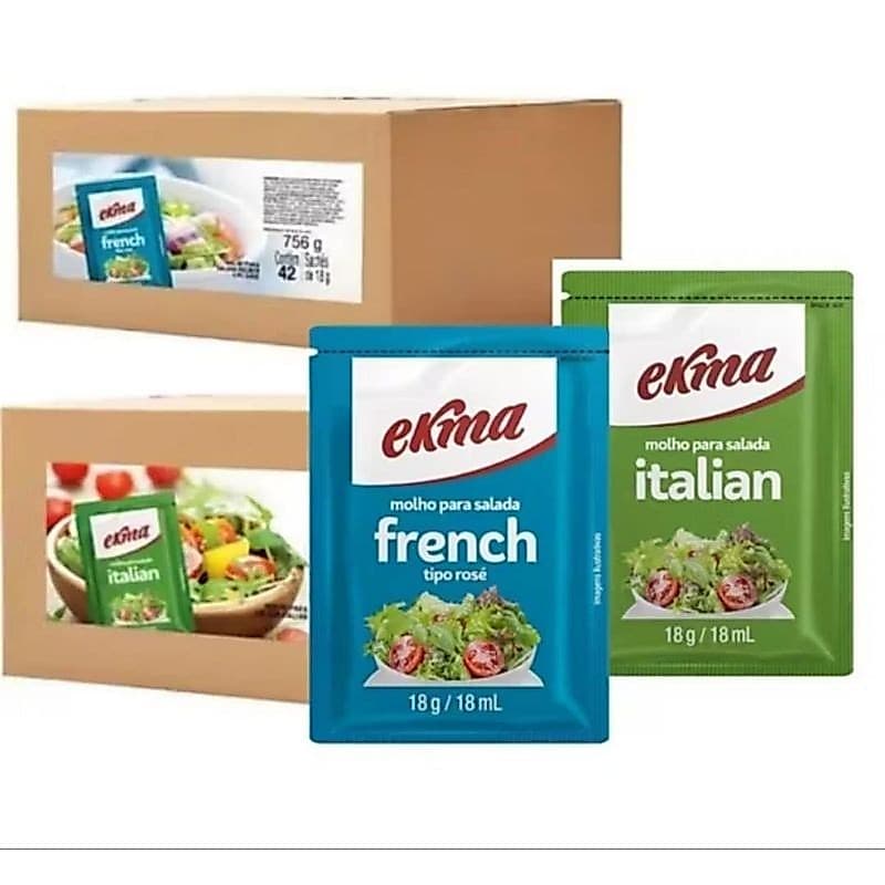 Molho para Salada Italian ou french Ekma Caixa 1x42 Uni 18Ml.