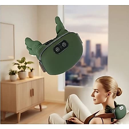 Massageador Elétrico Portátil Alívio P/ Pescoço 3 Intensidades + Aquecimento Infravermelho