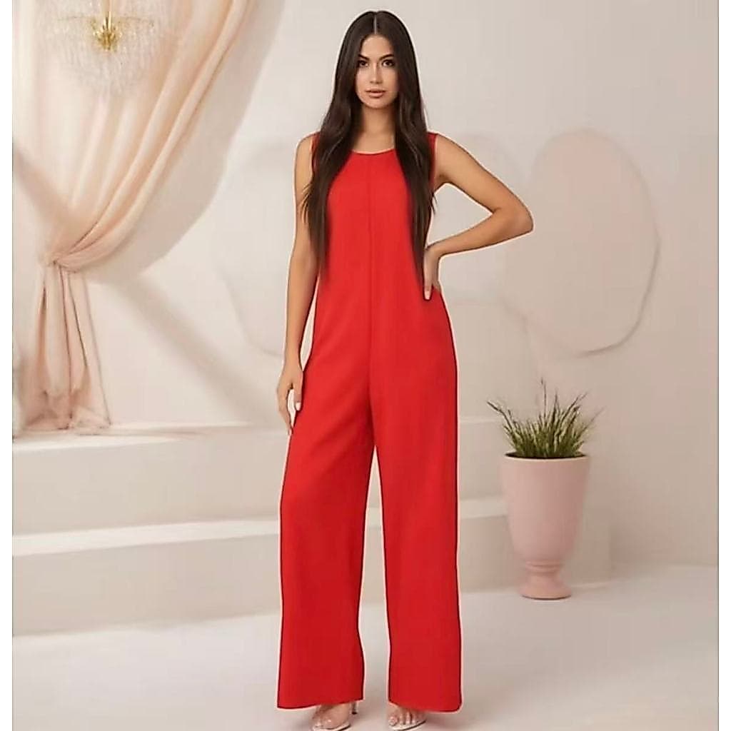 Macacão Feminino Longo Regata Duna Pantalona M G GG G1