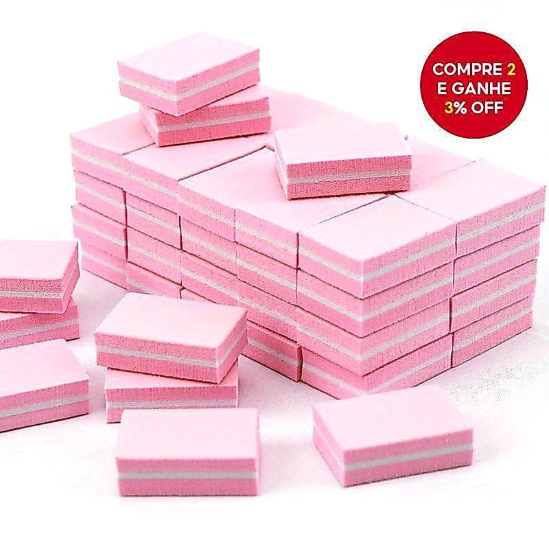 Kit com 25 blocos de lixa de esponja lavável, lixas de unha de plástico de alta qualidade, polimento duplo lado.