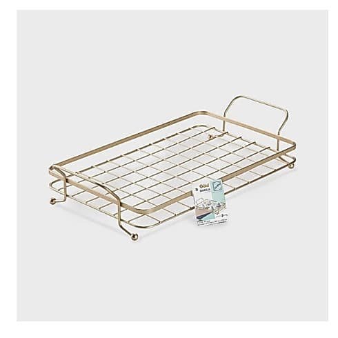 Bandeja Arthi Gold Inox com Alça 48.5cmx25.2cm