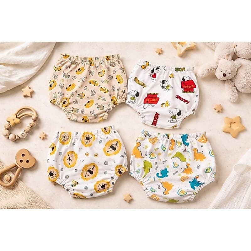 Kit 4 Calcinha / Cueca para Desfralde de Bebê e Crianças Treinamento Infantil Fralda Ecológica