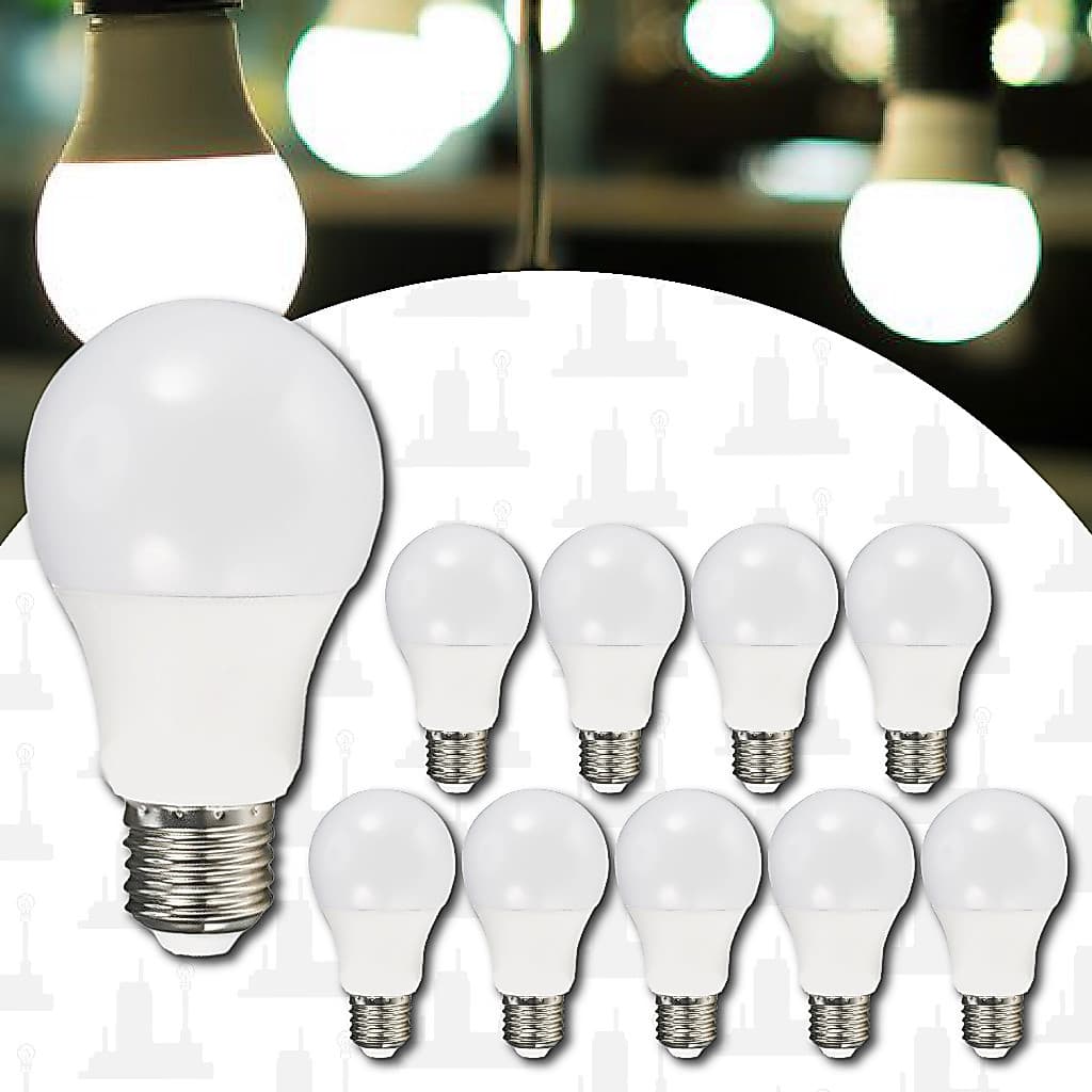 Kit 10un Lampada Bulbo Led 15w A60 4000k 6500k BIVOLT E27 LED FACTORY