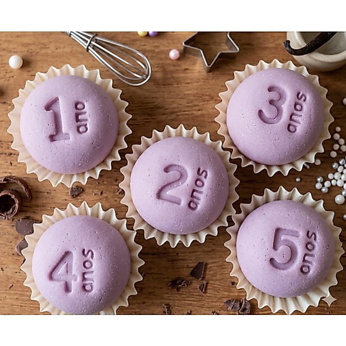 Carimbo para Doces e Brigadeiro - Kit com 5 peças - 1 a 5 anos