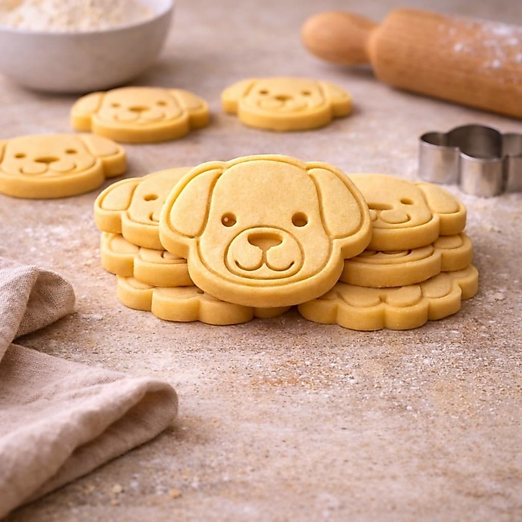 Cortador + Carimbo Tema Cachorro para Biscoito Pasta Americana Confeitaria Artesanato Biscuit Massas