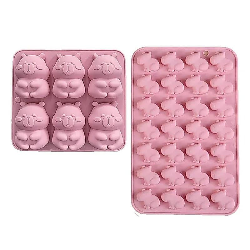 UHXN 3D Cartoon Capivara Molde De Silicone Animal Chocolate Biscoito Bandeja De Cubos De Gelo Sabão