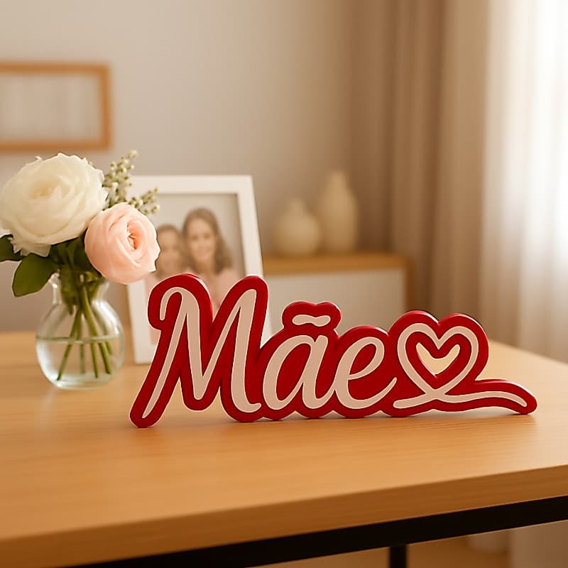 Letreiro Nome Decorativo Personalizado Duas Cores para o Dias Das Mães Ideal para Mesa Estante Rack Escritório e Quarto