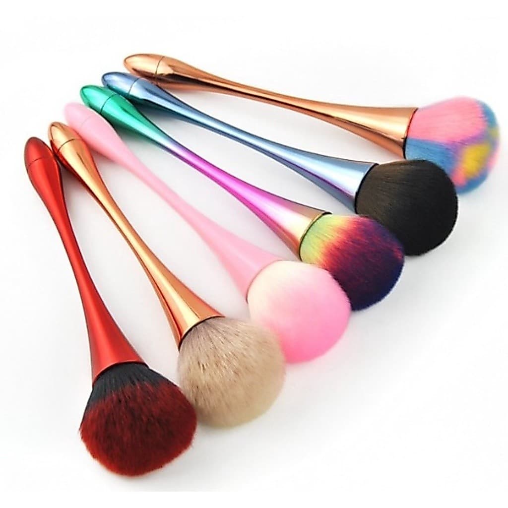Pincel Largo Ouro Rosa para Base Pó Blush Ferramenta de Maquiagem Profissional Muito Macio