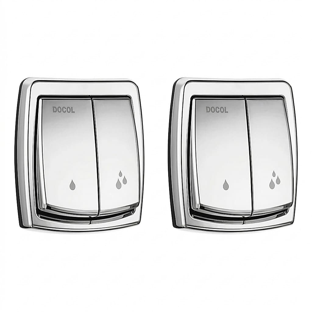 Kit 2 Acabamento Válvula Descarga Docol Salvágua Dual Flush Cromado Economia 60% Água Original