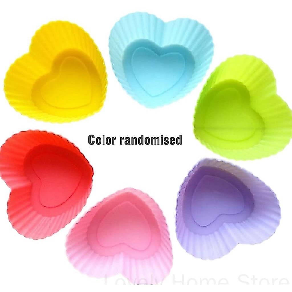 Kit 6 Peças  Forma de silicone para cupcake Coração e Estrela