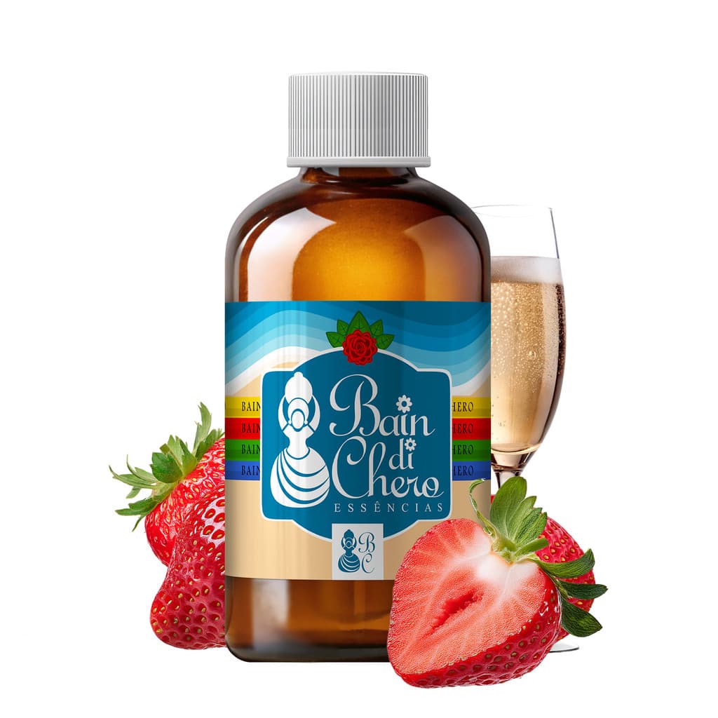 Essência Aromatizante Óleo Lipossolúvel Para Velas Aromaticas e Incensos Morango com Champanhe 500ml