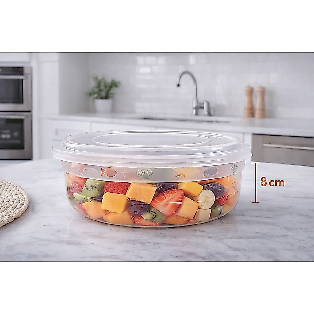 Kit Pote Plástico 1,7 Litros BPA Free com Tampa | Multiuso | Micro-ondas, Freezer, Geladeira, Marmita, Organização