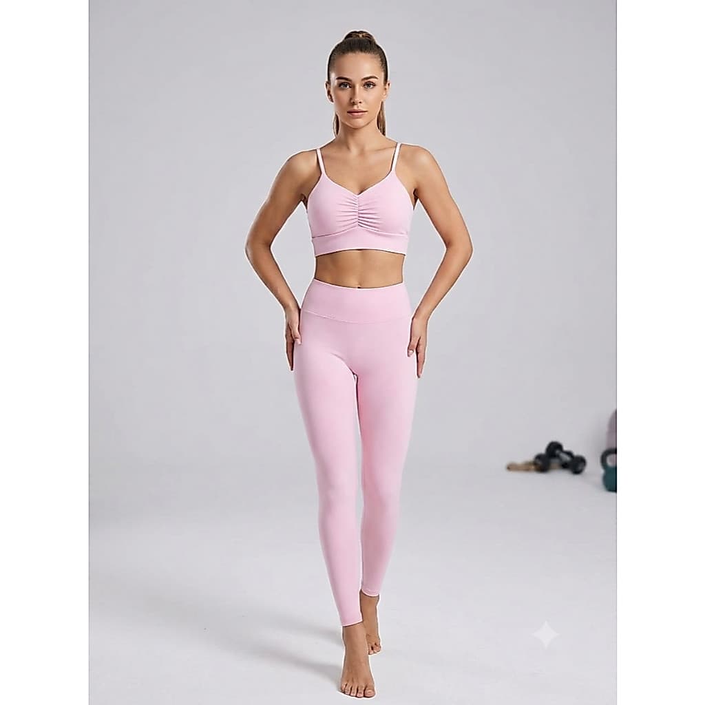 CONJUNTO TOP + CALÇA TAMANHO M ROSA