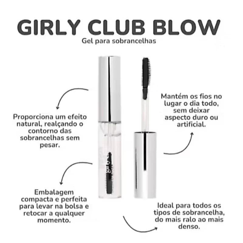 Gel de Sobrancelha Ruby Rose Blow HBE2504 Transparente Fixação Longa Duração