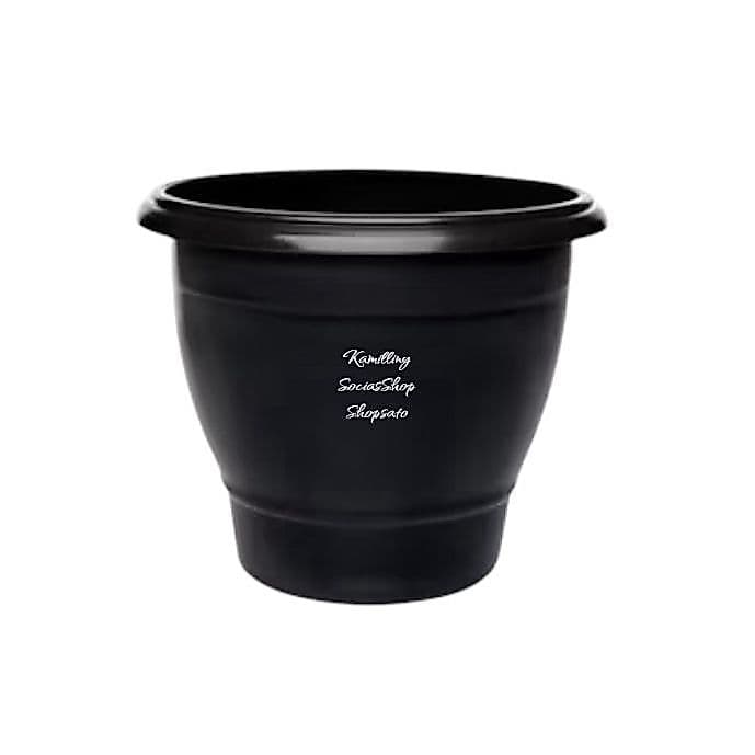 VASO REDONDO PRETO DE PLÁSTICO 700ML VASOS JARDINAGEM DECORAÇÃO