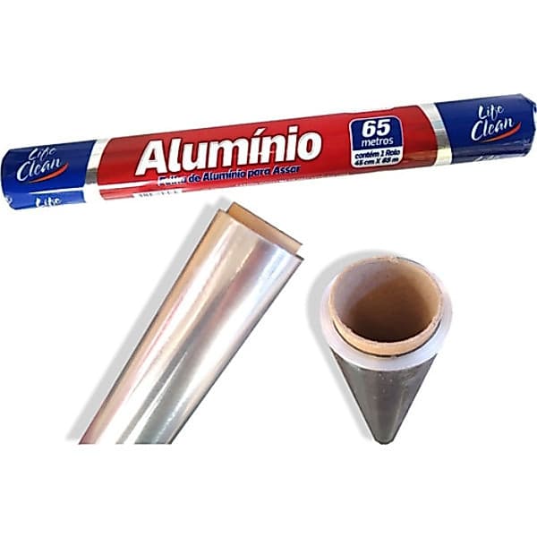 Papel Aluminio 45cm X 65 Metros Folha De Alumínio Para Assar